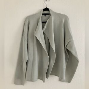 Wool Silk Blend Open Front Cardigan Dolman Sleeve Large Linda Allard Ellen Tracy